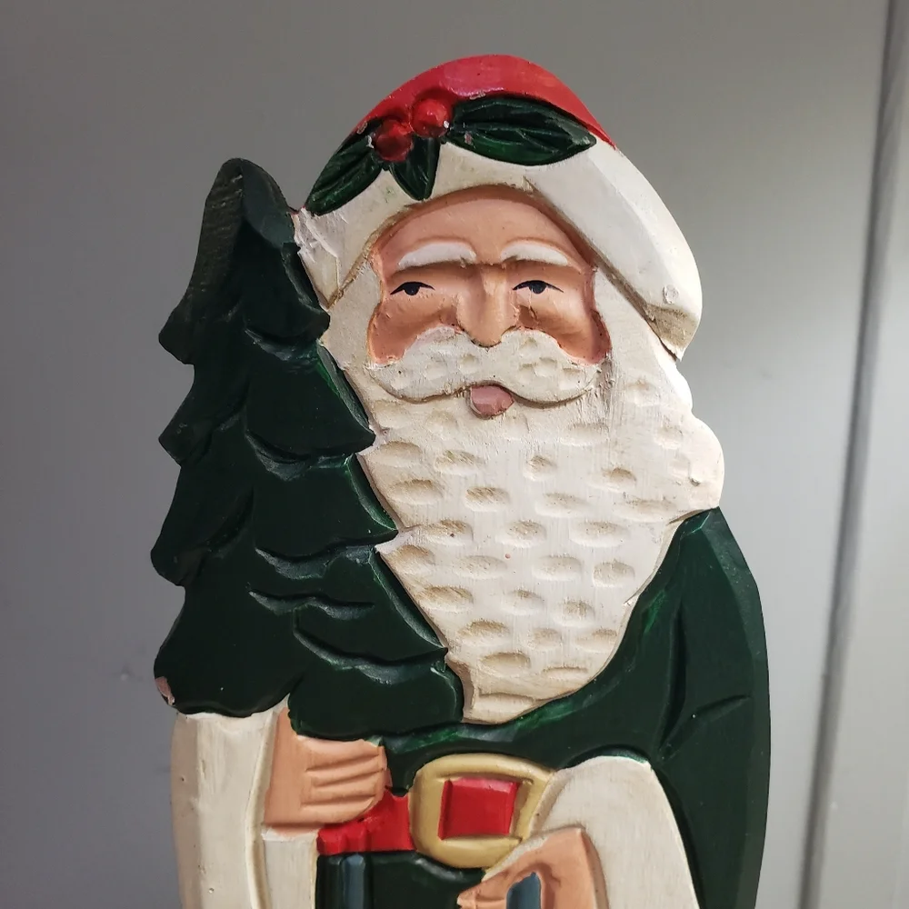 Vintage 1801 Ireland Santa Claus Wood Figurine Christmas Decor